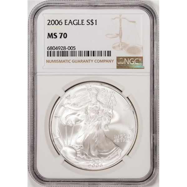 2006 $1 American Silver Eagle Coin NGC MS70