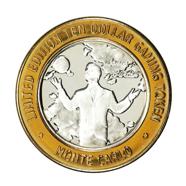 .999 Silver Monte Carlo Las Vegas, Nevada $10 Casino Limited Edition Gaming Token