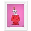 Image 1 : Mr. Andre "Snoopy & Woodstock on Red House (Pink)" Limited Edition Serigraph on Paper