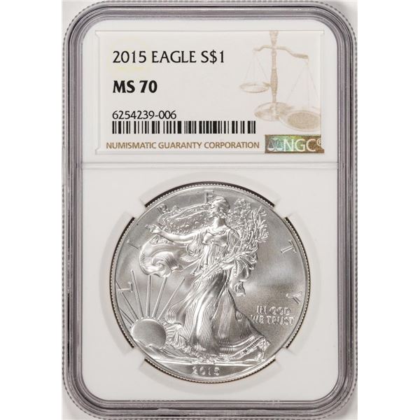 2015 $1 American Silver Eagle Coin NGC MS70