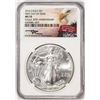 Image 1 : 2016 $1 American Silver Eagle Coin NGC MS70 FDOI Mercanti Signature 30th Anniversary