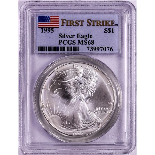 1995 $1 American Silver Eagle Coin PCGS MS68 First Strike