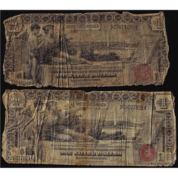 Lot of (2) 1896 $1 Educational Silver Certificate Notes