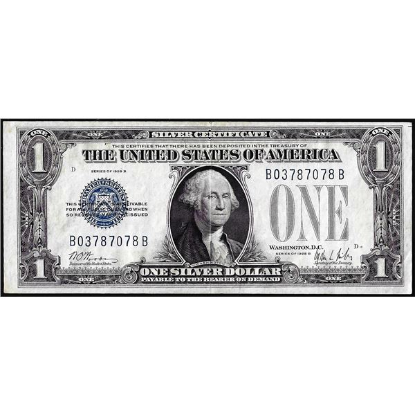 1928B $1 Funnyback Silver Certificate Note