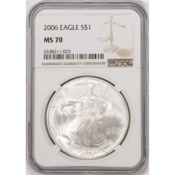 2006 $1 American Silver Eagle Coin NGC MS70