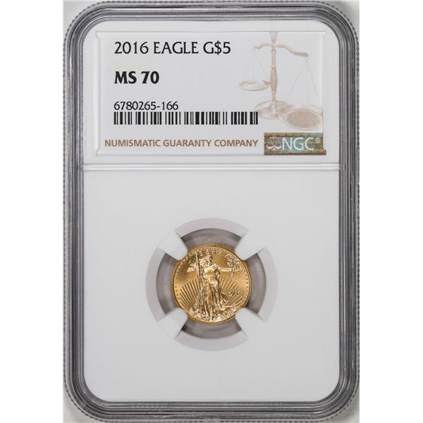 2016 $5 American Gold Eagle Coin NGC MS70