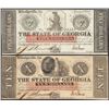 Image 1 : Lot of 1862 $5 & $10 The State of Georgia Obsolete Notes