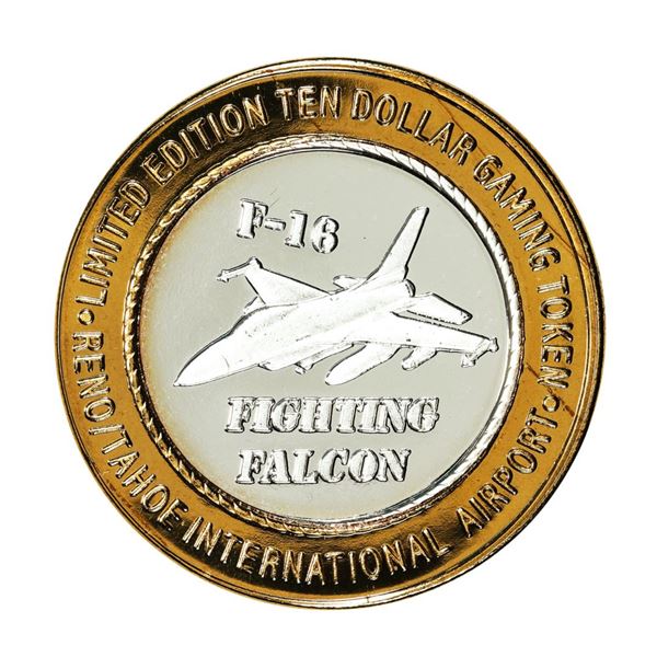 .999 Silver Reno/Tahoe International Airport $10 Casino Limited Edition Gaming Token