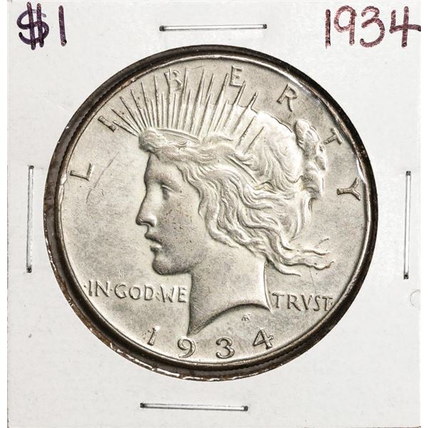 1934 $1 Peace Silver Dollar Coin