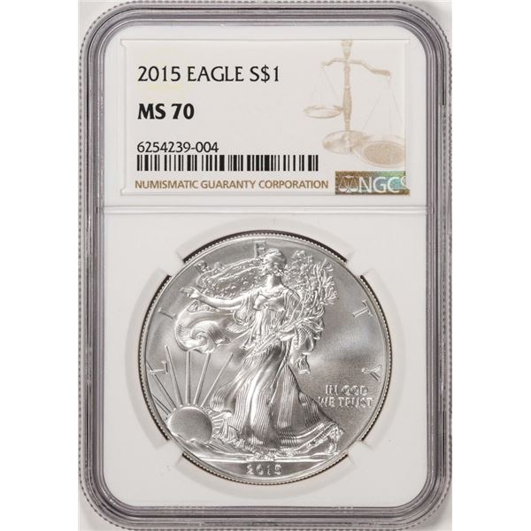 2015 $1 American Silver Eagle Coin NGC MS70