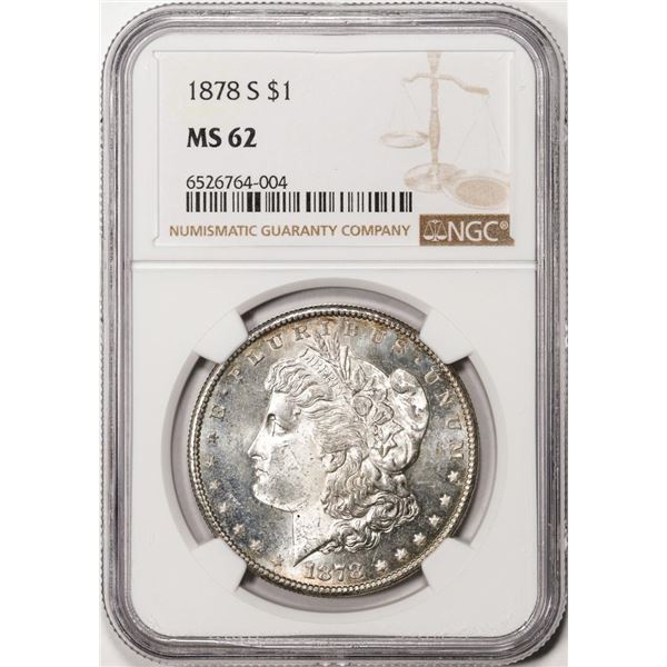 1878-S $1 Morgan Silver Dollar Coin NGC MS62