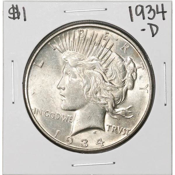 1934-D $1 Peace Silver Dollar Coin