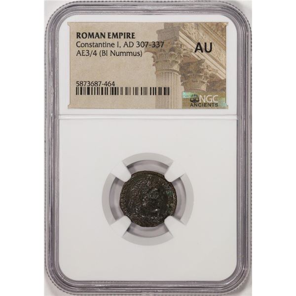 AD 307-337 Roman Empire Constantine I Bi Nummus Ancient Coin NGC AU