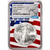 Image 1 : 2021 Type 2 $1 American Silver Eagle Coin NGC MS70 Early Releases Flag Core