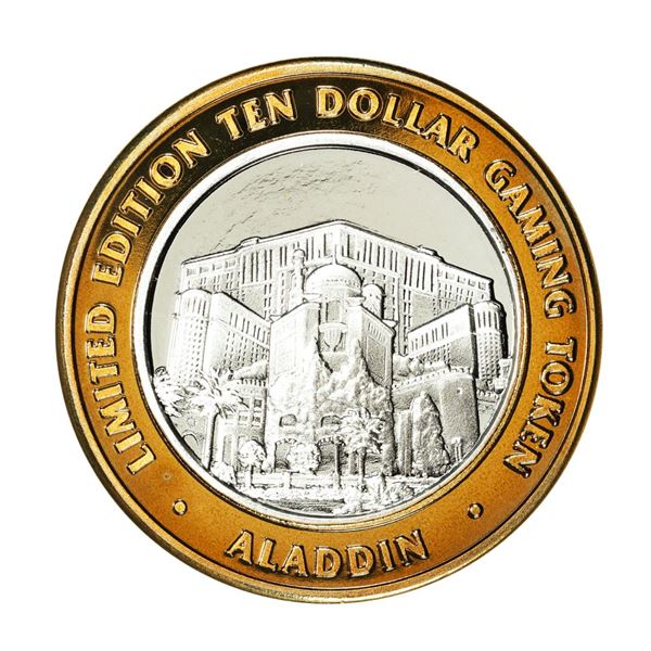 .999 Silver Aladdin Resort Casino Las Vegas, NV $10 Limited Edition Gaming Token