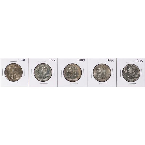 Lot of 1941-1945 Walking Liberty Half Dollar Coins