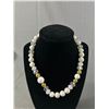 Image 2 : Lovely Milk Glass Opalesque Glass & Crystal Beads. With 4 Gold Colour Spacers Necklace 17" L