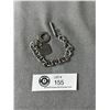 Image 1 : Silver Link Bracelet with Toggle Clasp & (25 Heart Charm