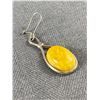 Image 2 : Lovely 925 Sterling Silver with Butterscotch Amber Dangle Earrings