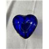 Image 2 : Vintage Cobalt Blue Brass & Glass Heart Shaped Trinket Box Plus Metal Trinket Box