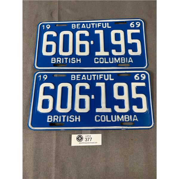 1969 BC License Plate Pair