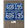 Image 1 : 1969 BC License Plate Pair