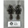 Image 1 : Pair Of Lovely Black Rhinestone Earrings