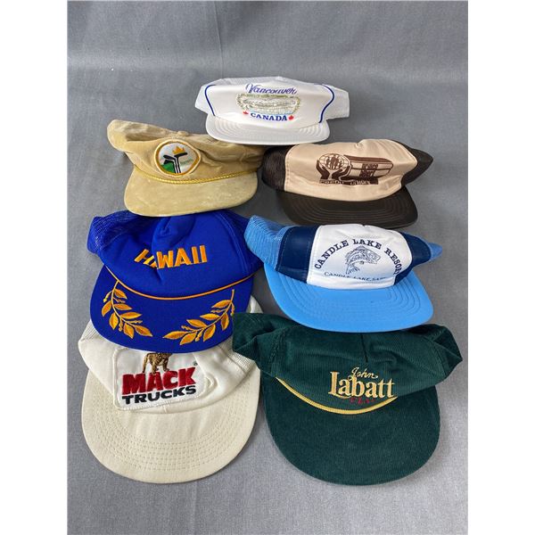 Lot Of Collectible Hats - Hawaii, Mac Trucks, Labatt & More