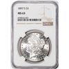 Image 1 : 1897-S $1 Morgan Silver Dollar Coin NGC MS63