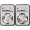 Image 1 : Lot of (2) 1921 $1 Morgan Silver Dollar Coins NGC MS63