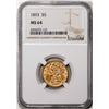 Image 1 : 1893 $5 Liberty Head Half Eagle Gold Coin NGC MS64