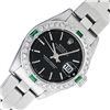 Image 1 : Rolex Ladies Stainless Steel Black Index Emerald and Diamond Datejust Wristwatch