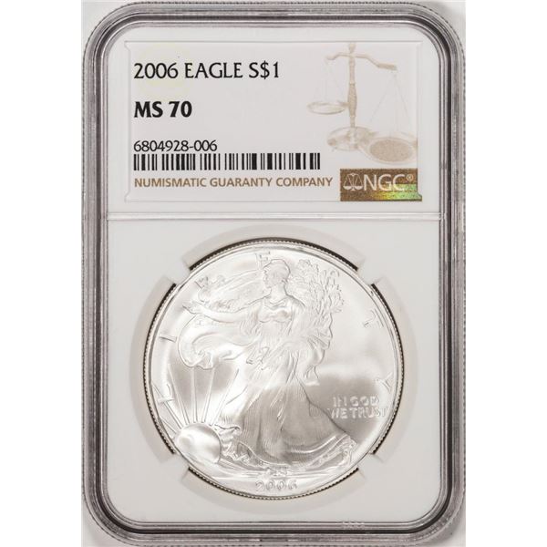 2006 $1 American Silver Eagle Coin NGC MS70