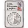 Image 1 : 2021 Ty. 2 $1 American Silver Eagle Coin NGC MS70 First Day Release Gaudioso Signed