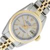 Image 1 : Rolex Ladies Two Tone Factory Silver Tapestry Dial Datejust Wristwatch