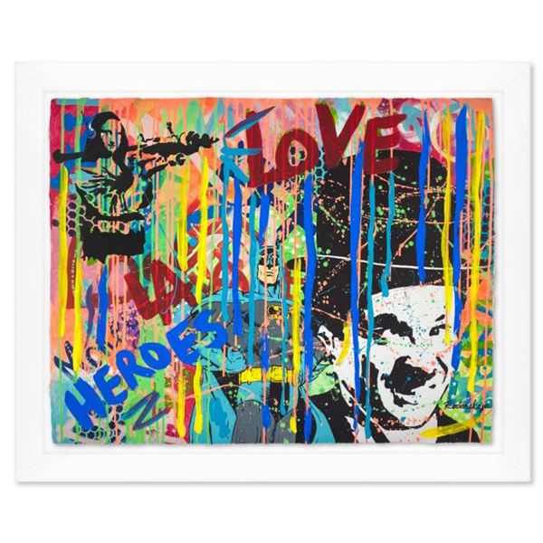 Nastya Rovenskaya "Batman And Chaplin" Original Mixed Media on Paper