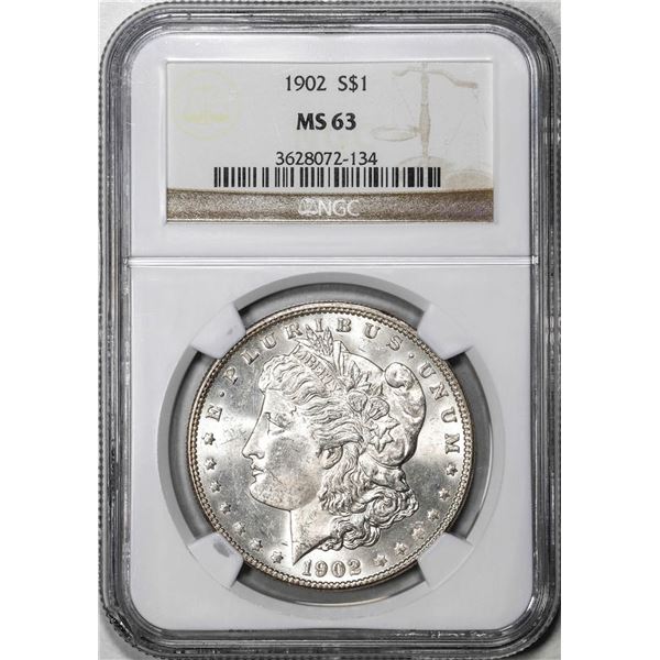 1902 $1 Morgan Silver Dollar Coin NGC MS63