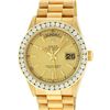 Image 2 : Rolex Men's 18K Yellow Gold Champagne Index 3.00 ctw Diamond Day Date President Watch