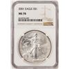 Image 1 : 2001 $1 American Silver Eagle Coin NGC MS70