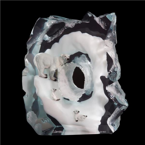 Kitty Cantrell  Polar Play  Limited Edition Mixed Media Lucite Sculpture