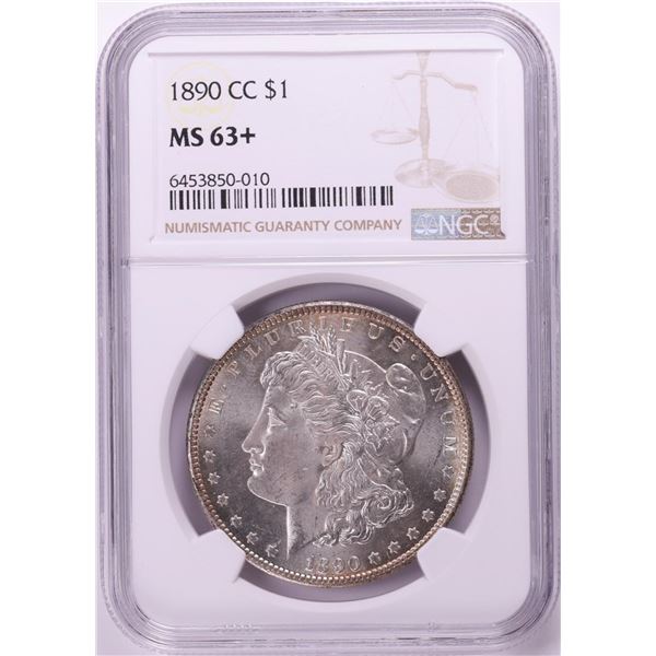 1890-CC $1 Morgan Silver Dollar Coin NGC MS63+ Plus