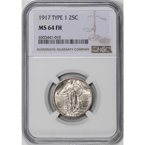 1917 Type 1 Standing Liberty Quarter Coin NGC MS64 FH