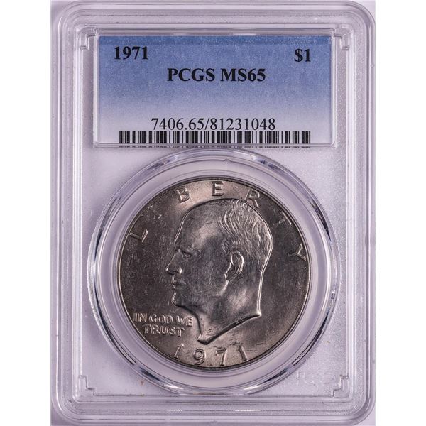 1971 $1 Eisenhower Dollar Coin PCGS MS65