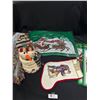 Image 2 : Lot Of Christmas Décor - Light Up Door Mat, "Jen" Cross- Stich Stocking, Jar & More