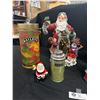 Image 2 : Large Lot Of Christmas Décor - Music Box, Santa's, Tins, Nick-Nacks & More