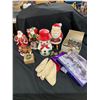 Image 1 : Lot Of Christmas Décor - Snowman/Santa Candle , Santa's & Christmas Bags & More