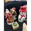 Image 2 : Lot Of Christmas Décor - Snowman/Santa Candle , Santa's & Christmas Bags & More