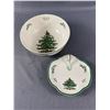 Image 1 : NEW SPODE England Serving Bowl & Handled Dish - "Christmas Tree"