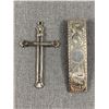 Image 1 : Vintage Engraved Sterling Barrette & Sterling Cross