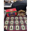 Image 2 : Santa's Trim Shoppe 13 Pc Nativity Set, Placemats, Rug & Large Tin Can